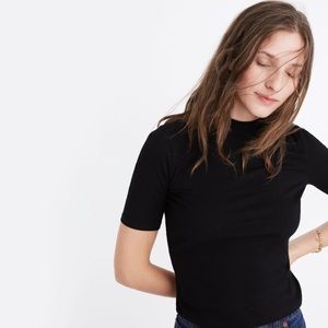 Madewell mock neck velvet tee
